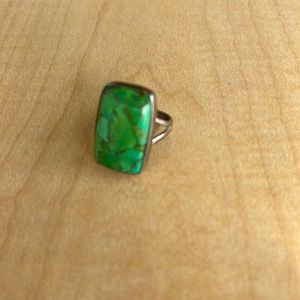 Green Turquoise Ring/Sterling Silver Setting